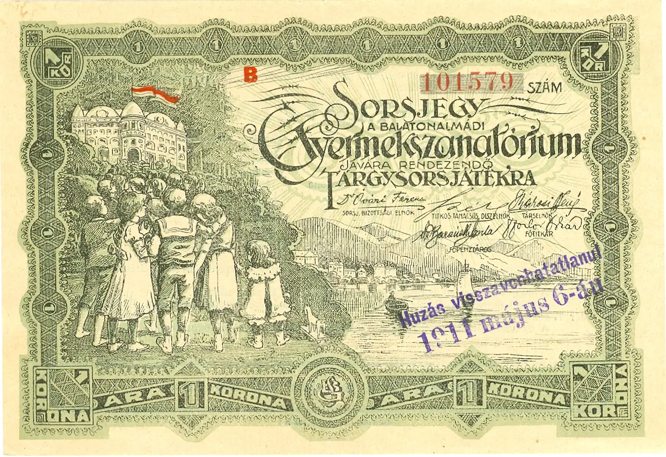 Sorsjegy a szanatórium építésére